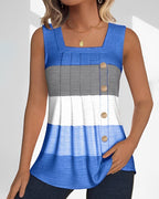 Grace striped pleated tank top in orange