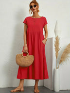 Doriane pleated midi dress