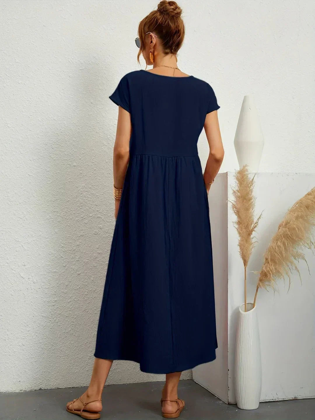 Doriane pleated midi dress