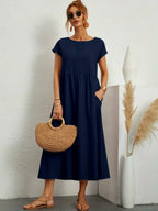 Doriane pleated midi dress