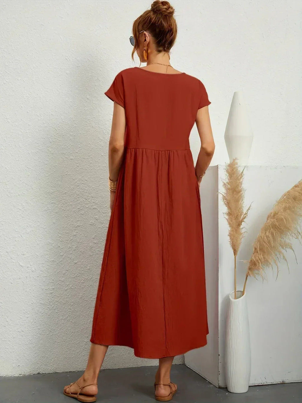 Camille pleated midi dress – image 32