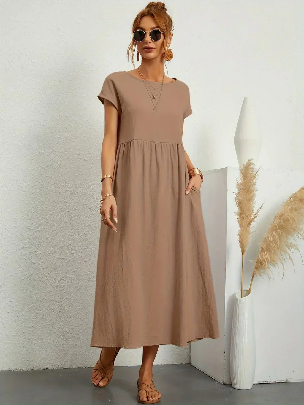 Camille pleated midi dress – image 8