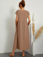Doriane pleated midi dress