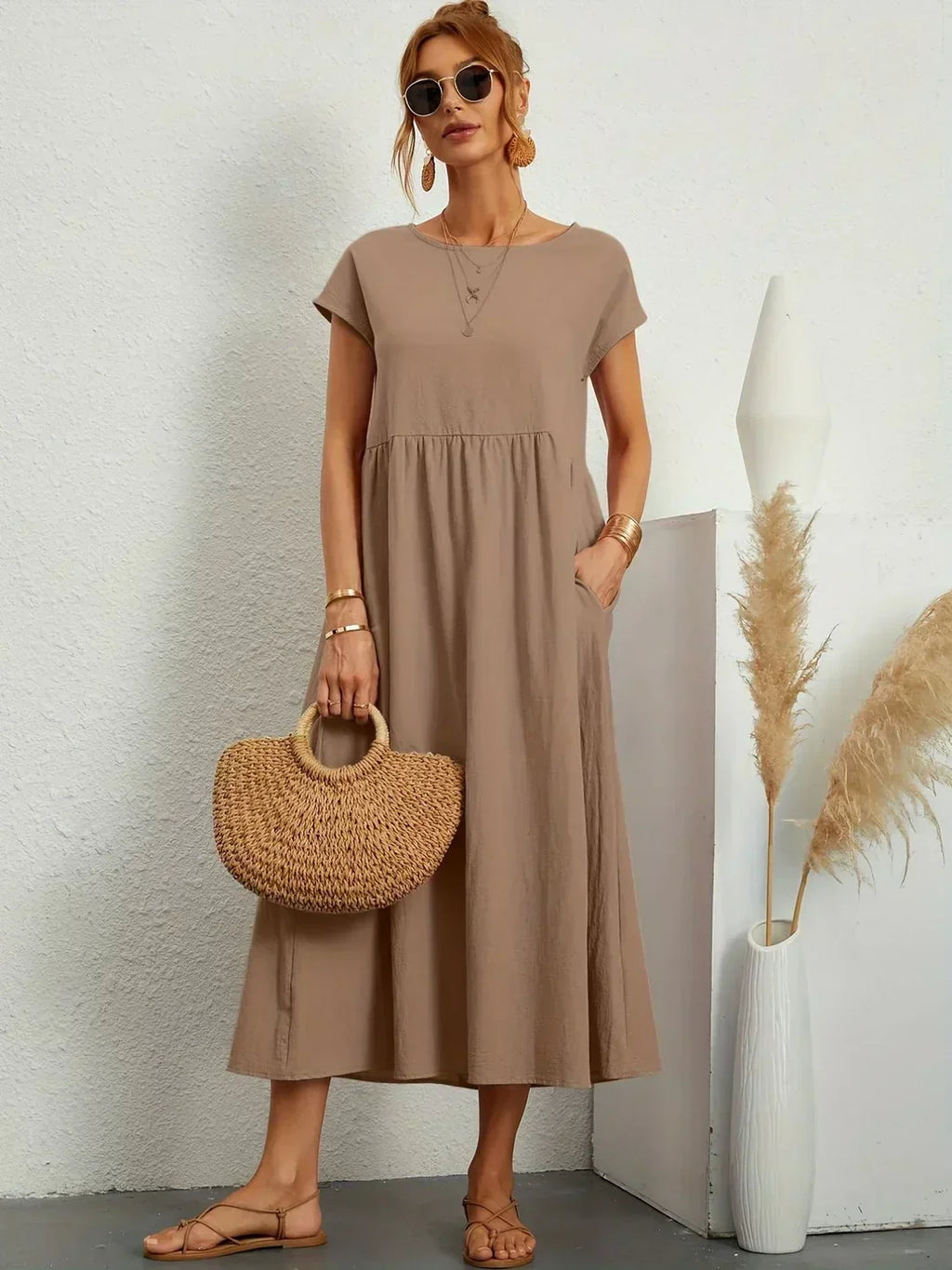 Camille pleated midi dress – image 25
