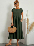 Doriane pleated midi dress