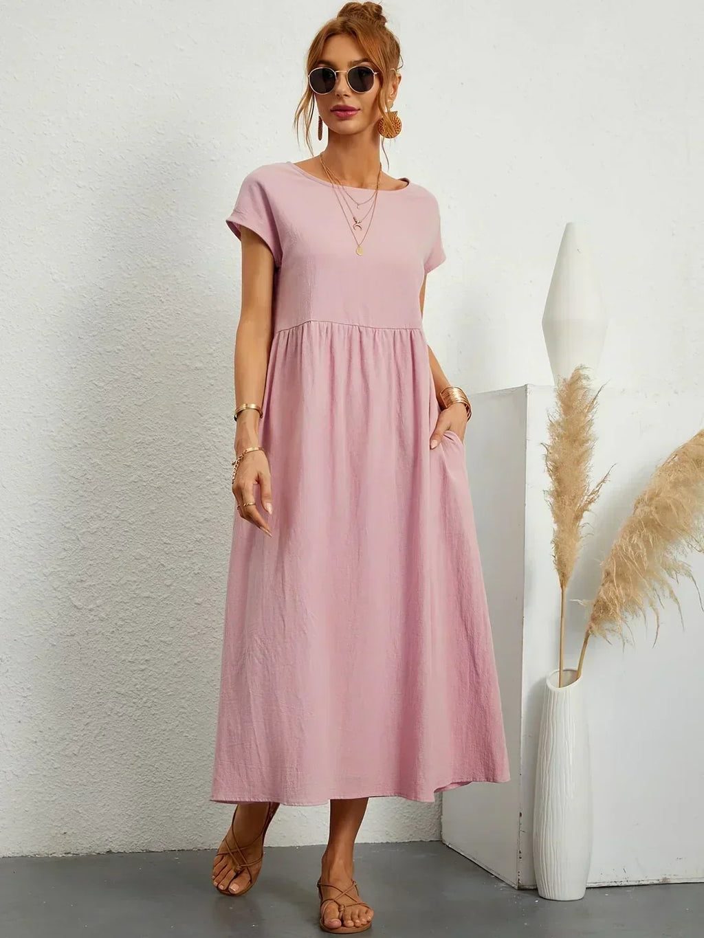 Camille pleated midi dress – image 10