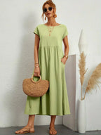 Doriane pleated midi dress
