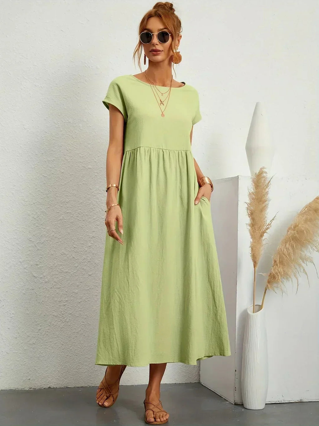 Camille pleated midi dress – image 6