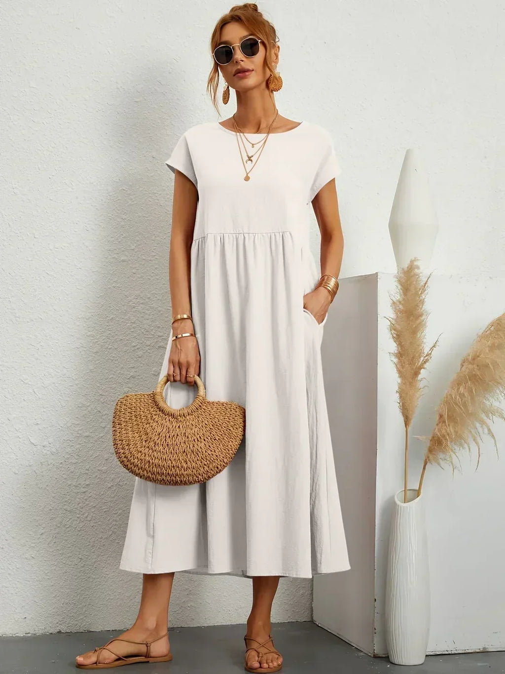 Camille pleated midi dress – image 13