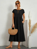 Doriane pleated midi dress