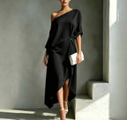 Beatrice asymmetric fluid maxi dress – image 4