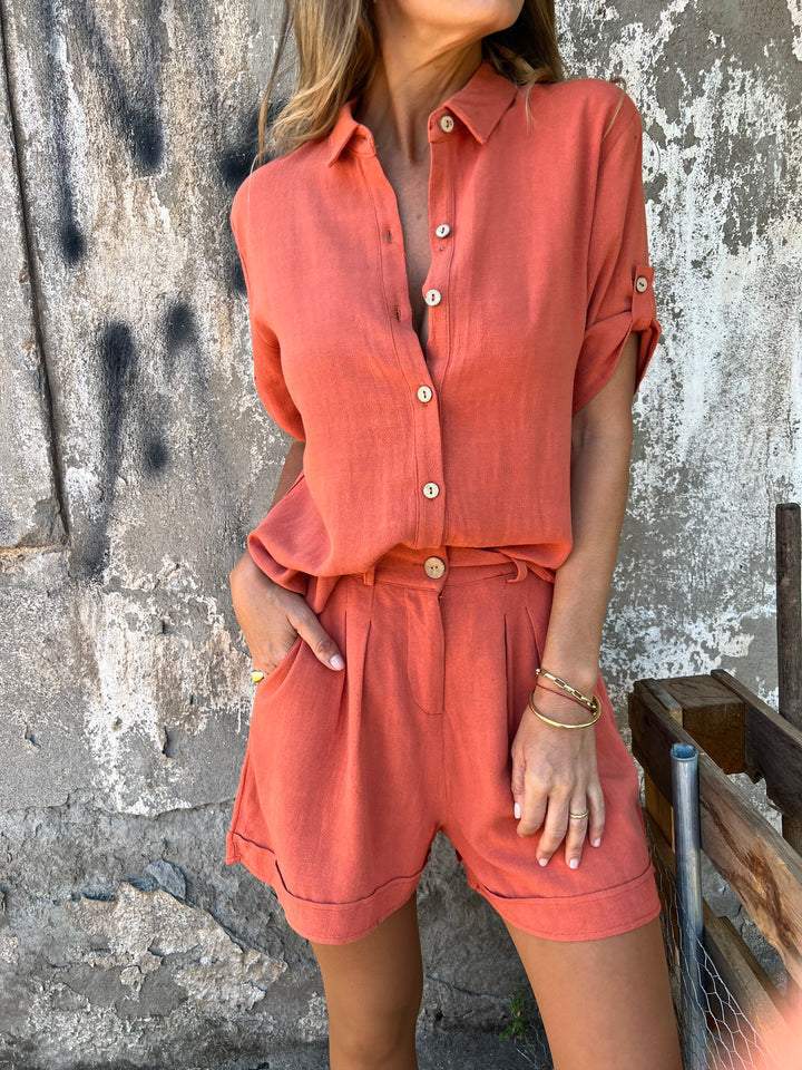 Manon two piece short linen set – image 5