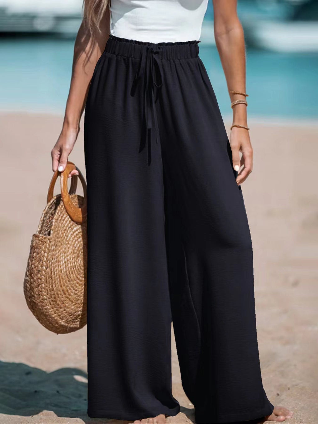 Genevieve | Stylish Wide Leg Trousers