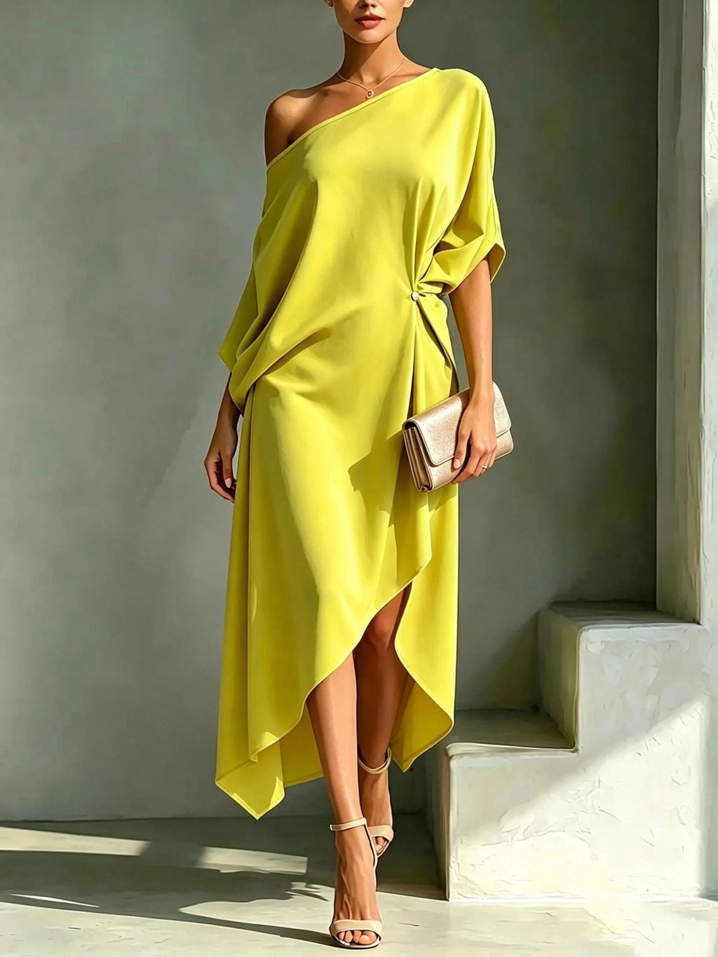 Beatrice asymmetric fluid maxi dress – image 2