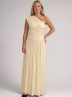 Yara one shoulder gathered maxi dress