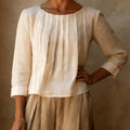 Annelise linen blouse with pleated front