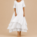 Vivienne tiered linen maxi dress – image 3