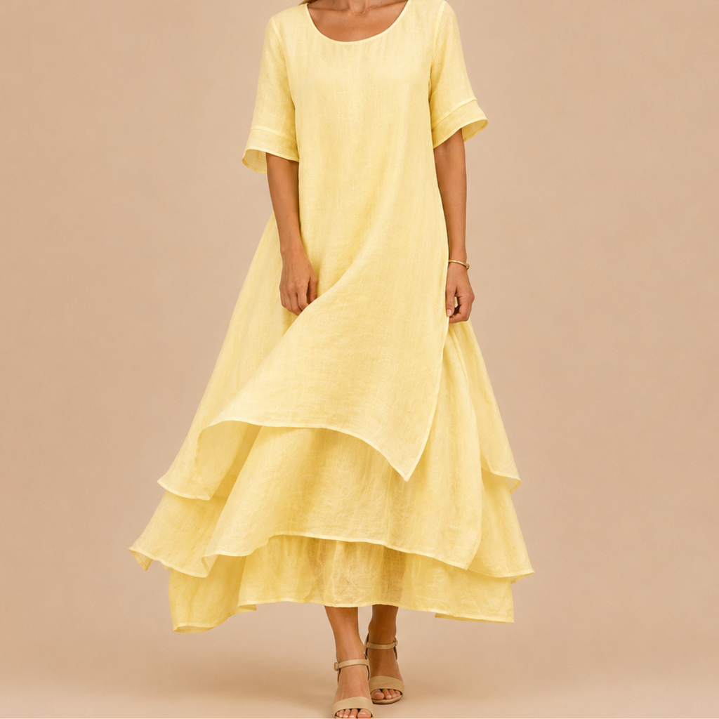 Vivienne tiered linen maxi dress – image 4