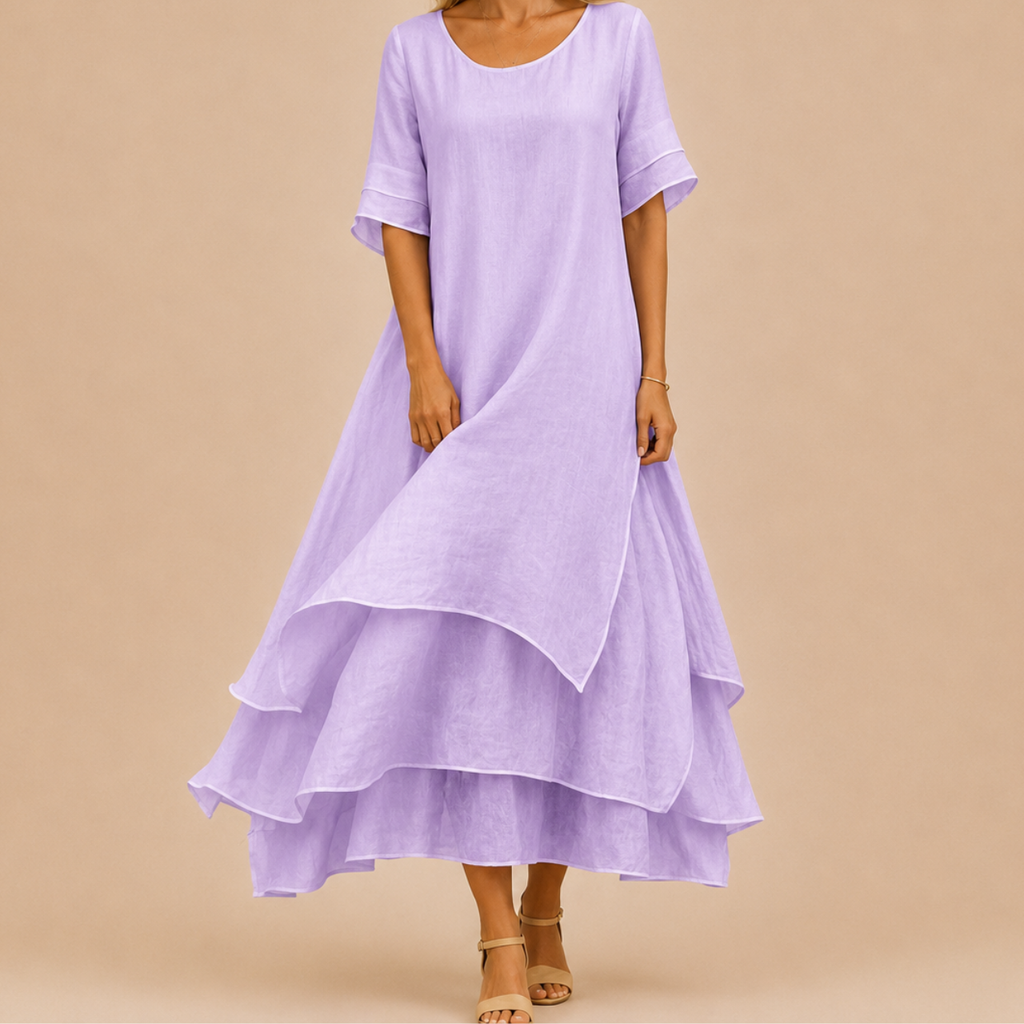Vivienne tiered linen maxi dress – image 6