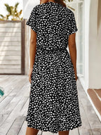 Priya spotted linen midi dress – image 11