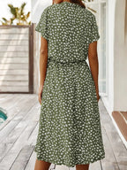 Priya spotted linen midi dress – image 4