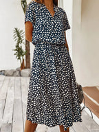 Priya spotted linen midi dress – image 5