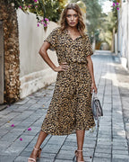 Priya spotted linen midi dress – image 8