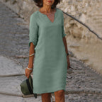 Gwen midi dress with three quarter sleeves