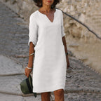 Gwen midi dress with three quarter sleeves