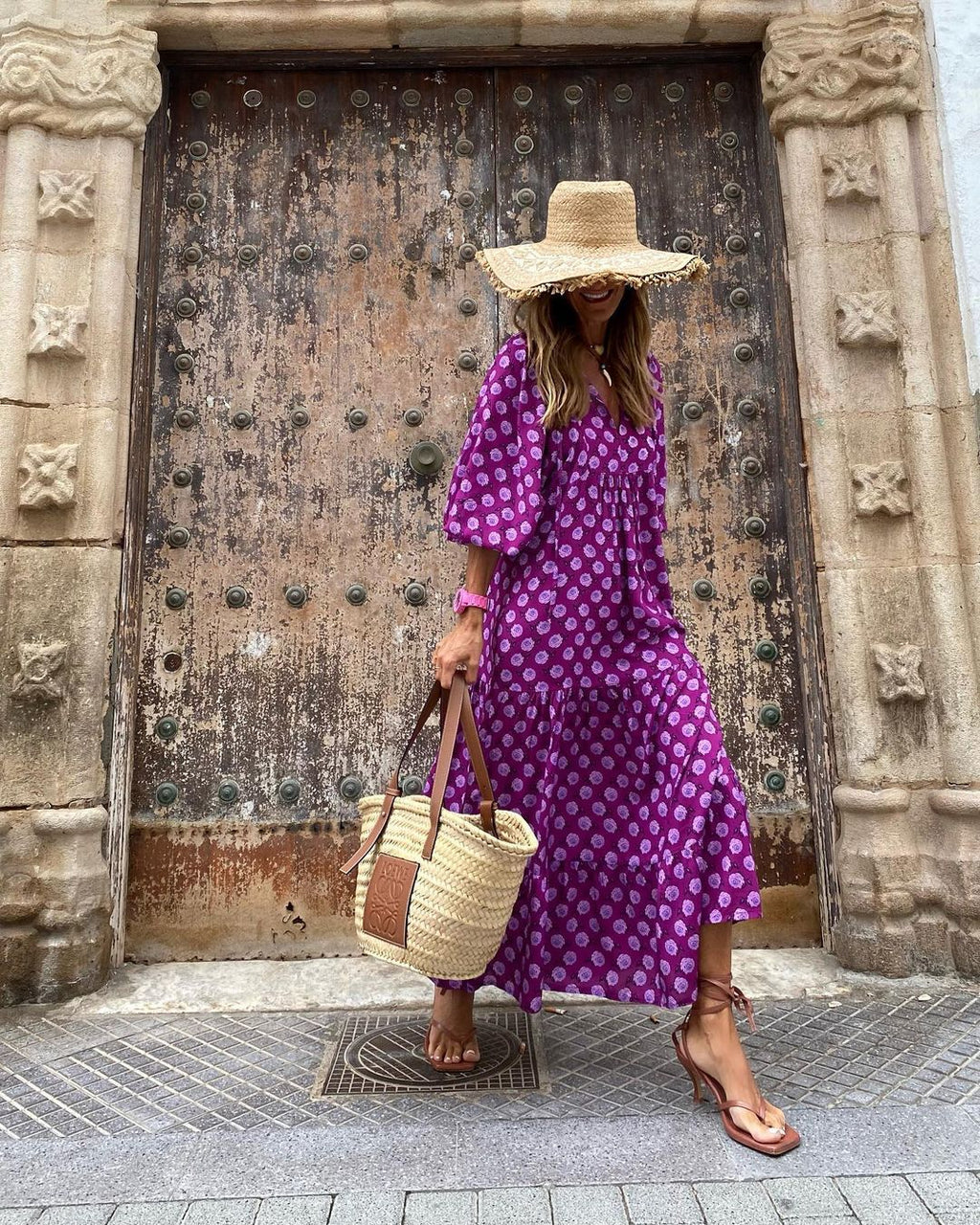 Viola flowing maxi dress, back view