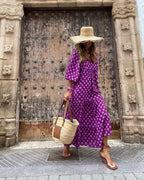 Viola flowing maxi dress, back view