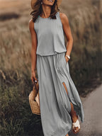 Saskia sleeveless blouson maxi dress – image 6