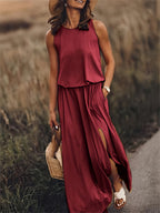 Saskia sleeveless blouson maxi dress – image 8