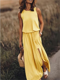 Saskia sleeveless blouson maxi dress