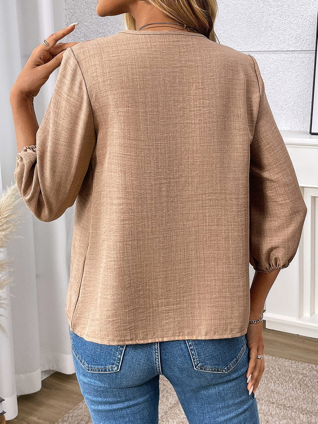 Livia zip front v neck blouse – image 7
