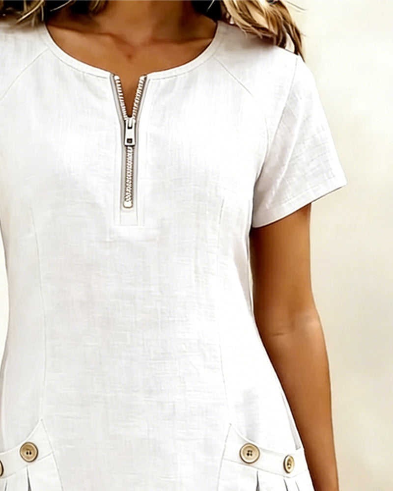Noor midi dress with zip pockets – image 12