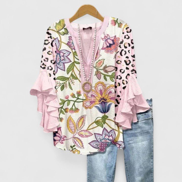 Caroline ruffle sleeve floral blouse – image 8