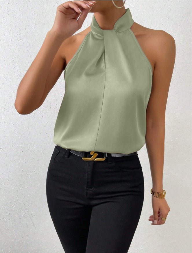 Natalie satin halter neck top – image 16