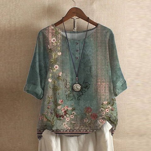 Adalyn retro print blouse