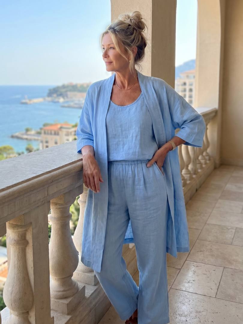 Adriana three piece relaxed top and wide leg set – image 11
