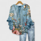 Caroline ruffle sleeve floral blouse – image 6