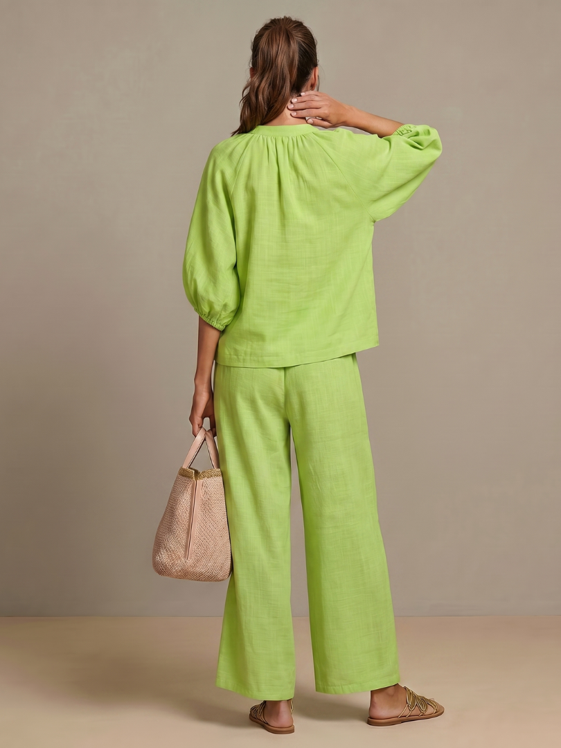Helena two piece zip front wide leg set – image 10
