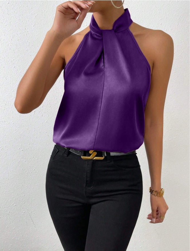 Natalie satin halter neck top – image 14