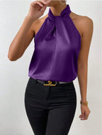 Natalie satin halter neck top – image 14