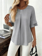 Celina flared sleeve pleated blouse – image 6