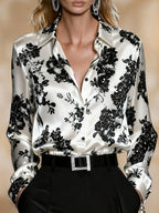 Zara floral printed satin blouse – image 5