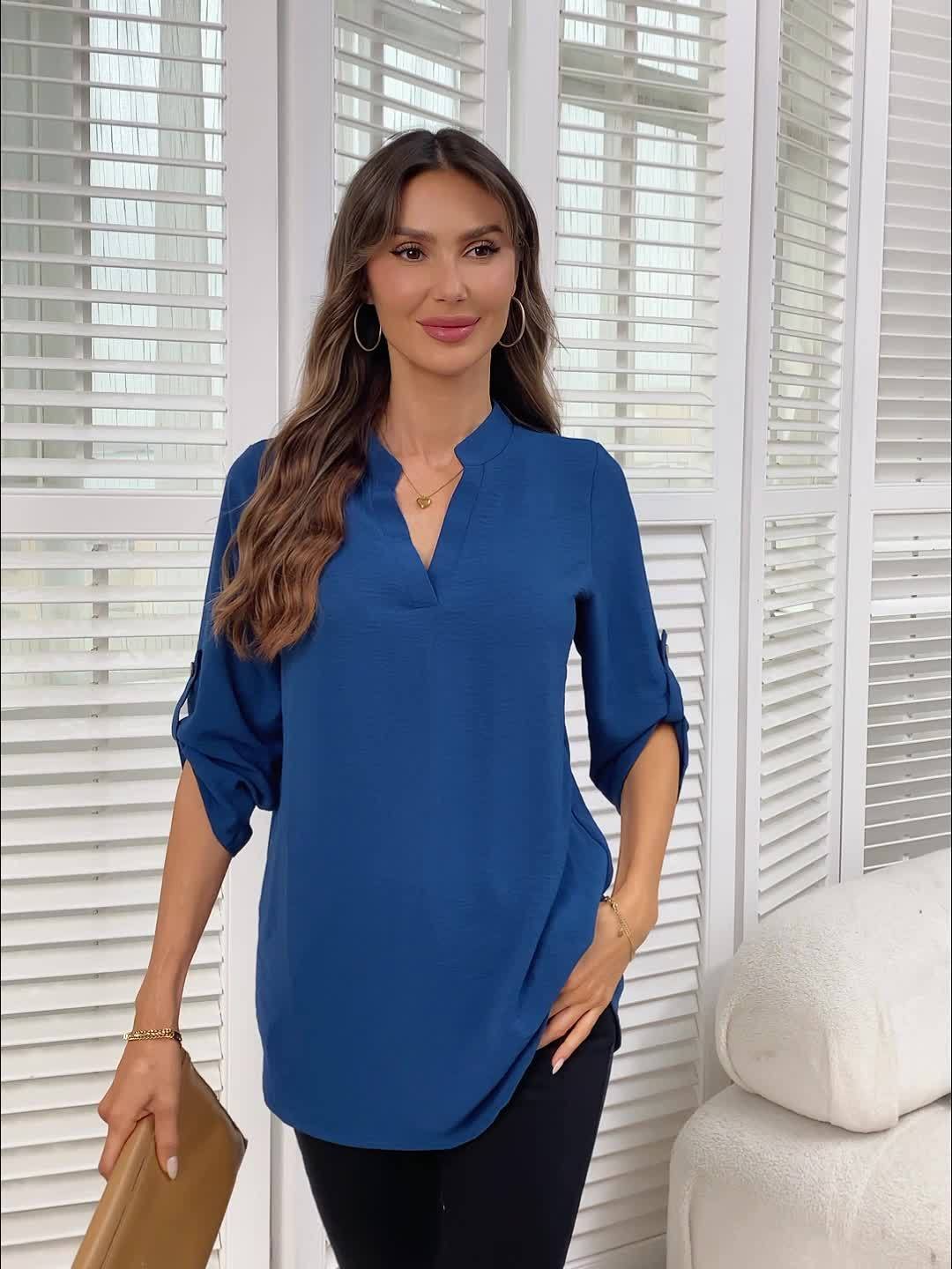 Julia refined v neck blouse – image 12