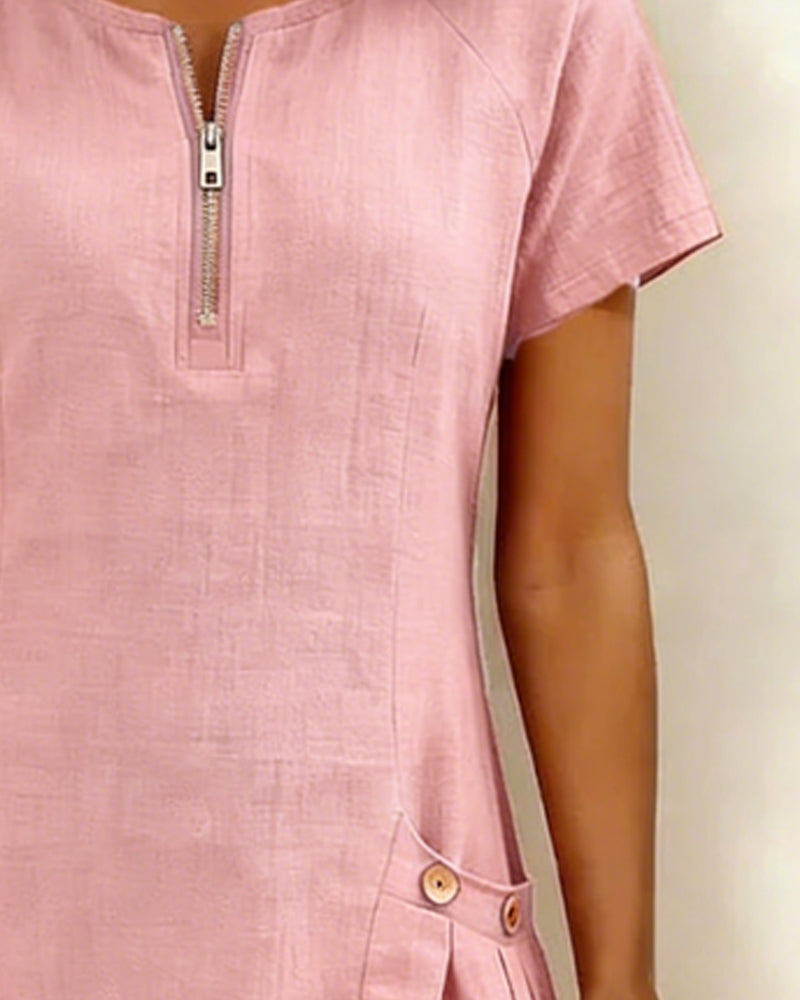 Noor midi dress with zip pockets – image 21