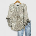 Caroline ruffle sleeve floral blouse – image 2