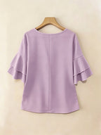 Celina flared sleeve pleated blouse – image 20